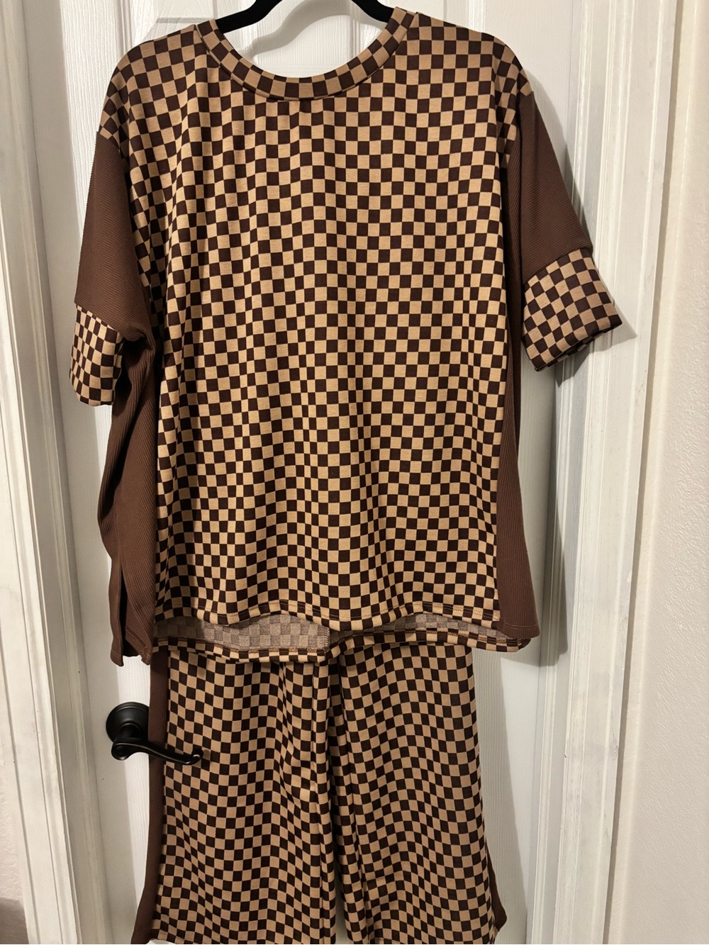 Women’s Brown Checkered Set